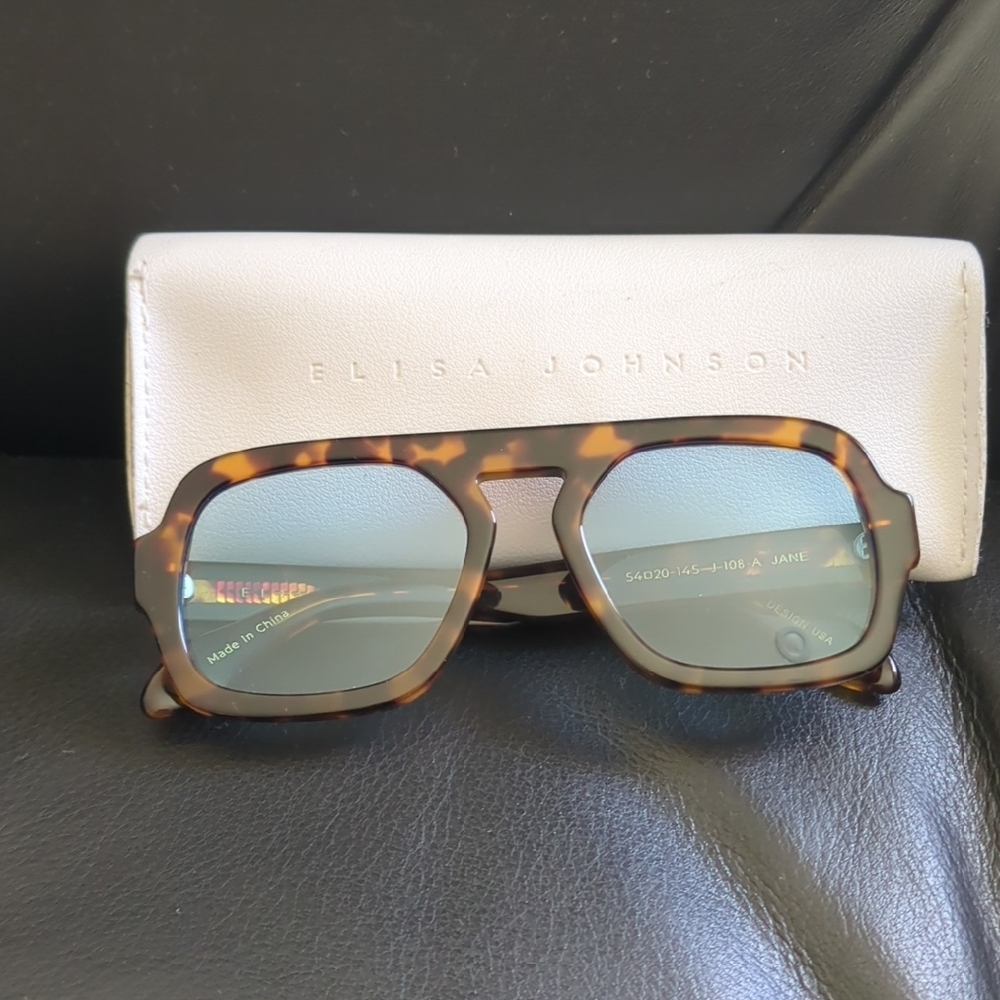 Elisa Johnson Women's Tortoiseshell Square Sunglasses - Brown